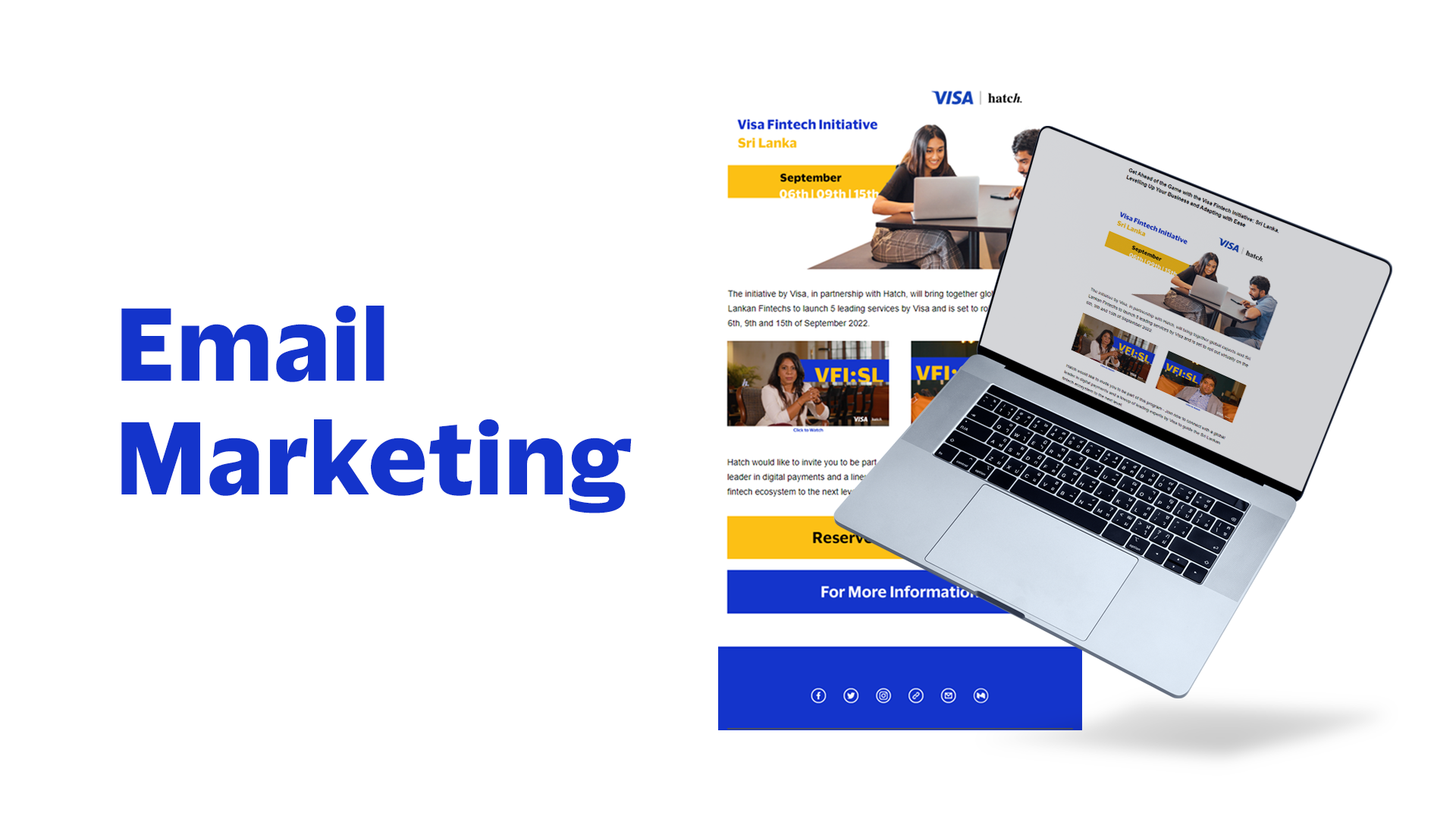 Visa Fintech Initiative registration email shown on desktop